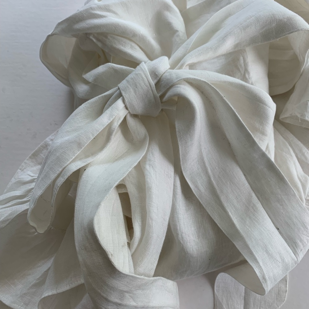 Linen Ruffle Wrap Dress - Picture 5 of 7